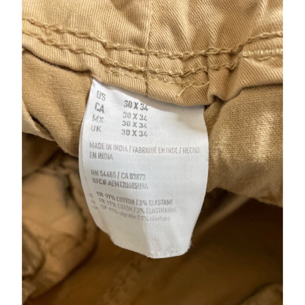 American Eagle Extreme Flex Original Straight Brown Chino Pants Mens Size 30x34 - Picture 9 of 9